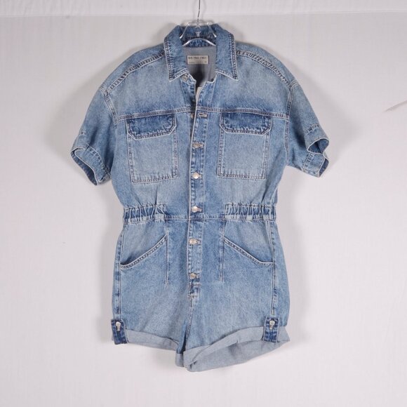 Free People Marci Cotton Denim Romper - Picture 3 of 4